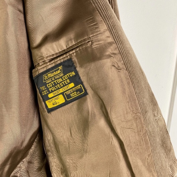 Vintage St Michael Cord Blazer Jacket Brown 40 Short - Picture 3 of 8